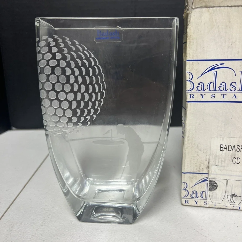 Badash Crystal Golf Themed Vase CD 762 8